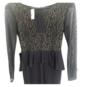 Bebe Mesh Long Sleeve Mini Dress